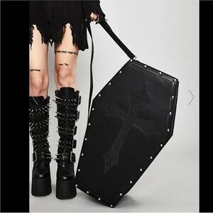 SALE XXL Coffin Weekender Tote Bag BNWT Dolls Kill Widow Black Halloween Goth